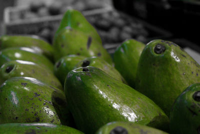 Close-up of green fruits for sale in market