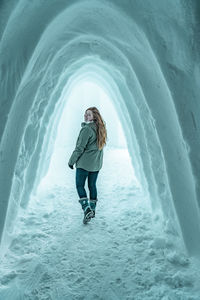 The entrance of an igloo