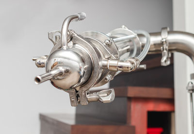 Shiny pipes of unit for distilling alcohol at home