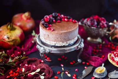 Close-up of cake on table