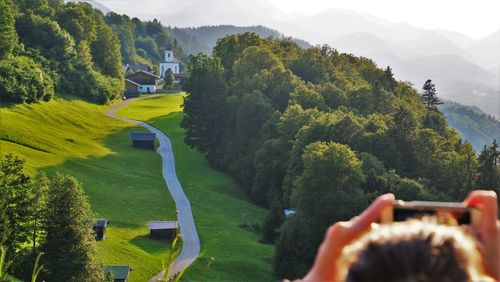 Scenic view of mountains and trees