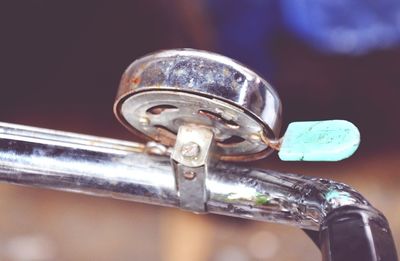 Close-up of bicycle bell