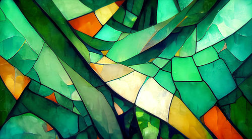 Colorful stained glass window. abstract stained-glass background. art nouveau decoration