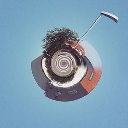 Low angle view of spiral staircase