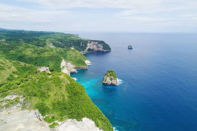 High angle view of sea against sky