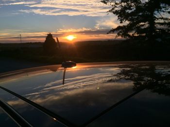 View of sunset over sea