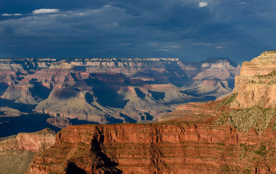 Panoramic view of landscape and mountains against sky