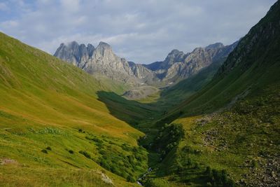 Scenic view of mountains against sky