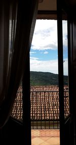 Sea seen through window of building