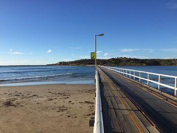 Scenic view of sea against blue sky