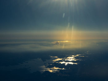 Scenic view of sea against sky at sunset