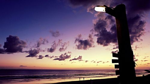 Scenic view of sea at sunset