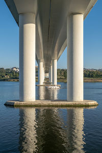 Bridge over river against sky