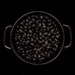 Directly above shot of coffee beans in container