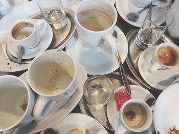 Close-up of coffee cup on table