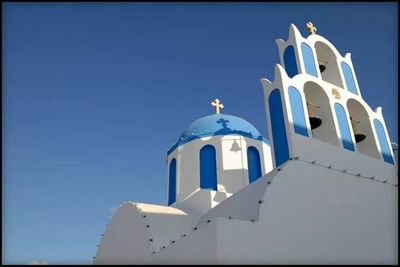 High section of church against blue sky