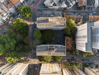 Aerial top view, city detail of the neighborhood higienopolis in san paolo, brazil