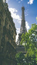 Low angle view of eiffel tower
