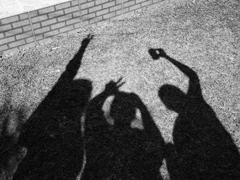 Shadow of people on street