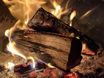 Close-up of bonfire