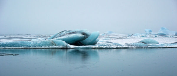 Scenic view of lake during winter