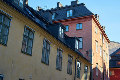 Low angle view of residential buildings against sky