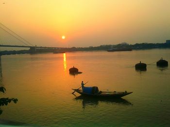 Scenic view of sunset over sea