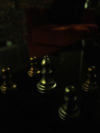 Close-up of chess pieces