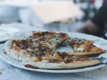 Close-up of pizza in plate