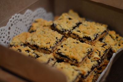 High angle view of cake in plate