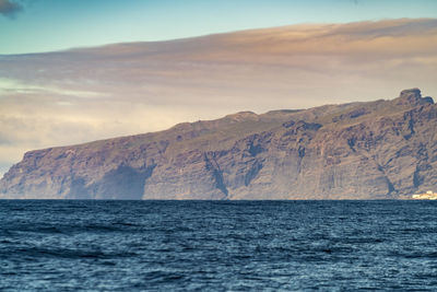 Los gigantes seafront from a boat in the atlantic ocean