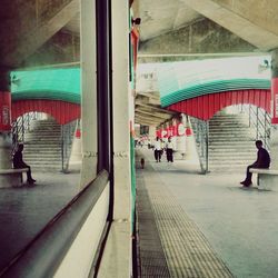 People waiting at subway station