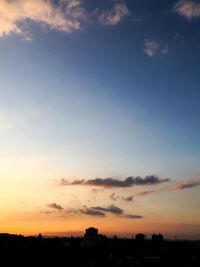 Silhouette buildings against sky during sunset