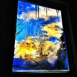 View of sky through window