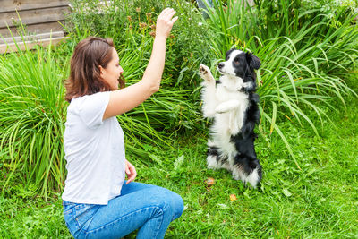 Young woman with dog