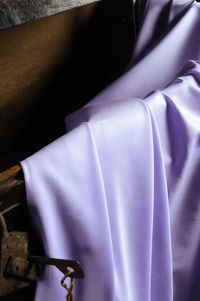 High angle view of purple fabric