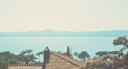 Scenic view of mountains against clear sky