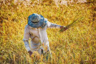 Farmer at agricultural field