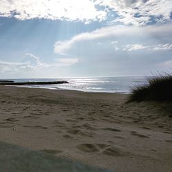 Scenic view of beach against sky