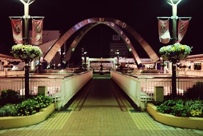 Illuminated building interior