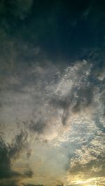 Low angle view of cloudy sky