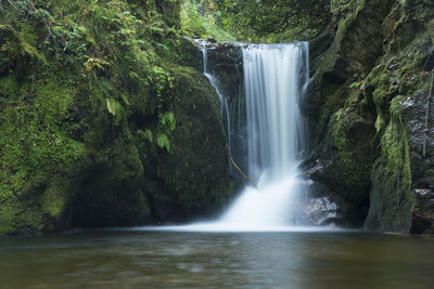 Scenic view of waterfall