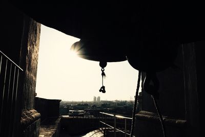 View of buildings through window