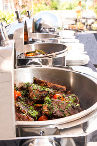 Close-up of food on table in restaurant