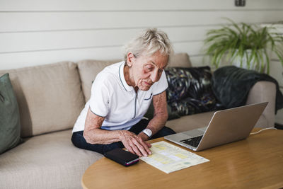 Woman reading documents