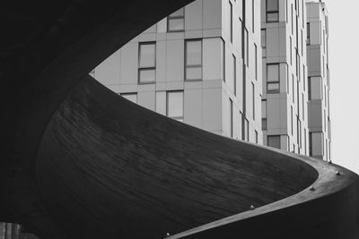 Close-up of modern building against clear sky