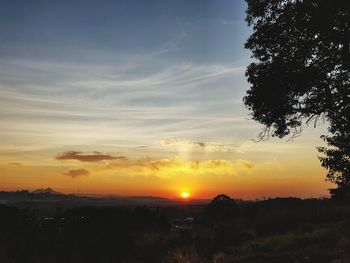 Scenic view of silhouette landscape against sky during sunset