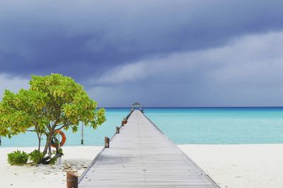 Pier at idyllic beach