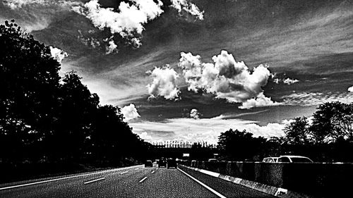 Road leading towards mountains