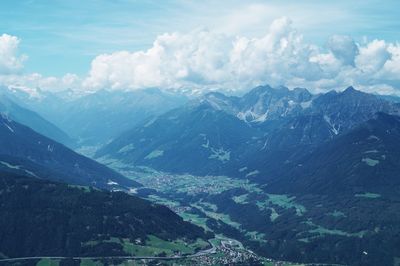 Aerial view of landscape against sky